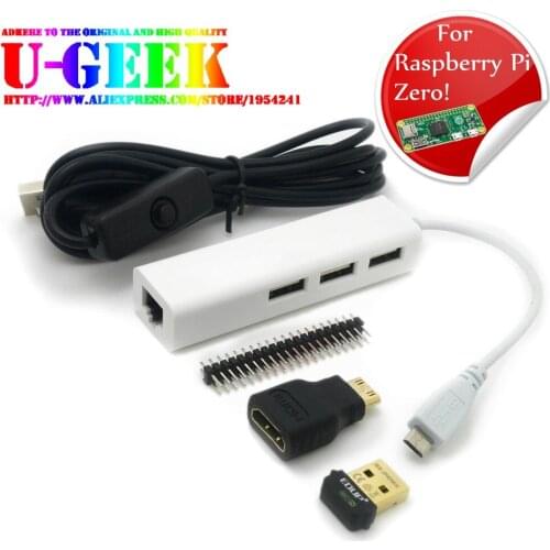 Network kit for Raspberry Pi Zero|HDMI+Micro USB Hub+40 pin+Power Cable+Wireless
