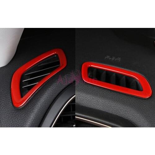 Car Styling Interior Red Color Dashboard AC Outlet Air Conditioner Overlay Trim 2016 2017 2018 For Jeep Renegade Accessories