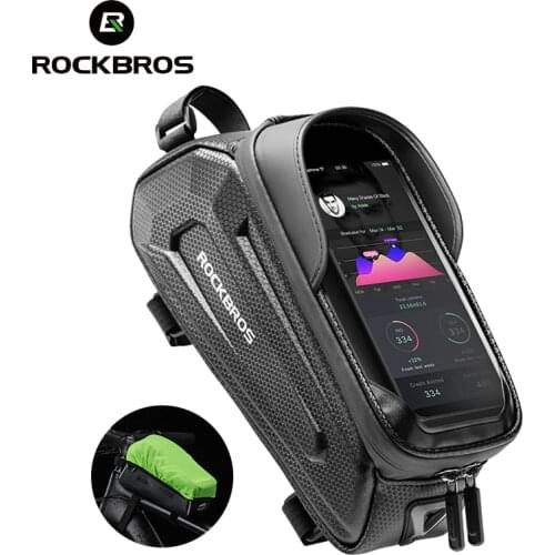 ROCKBROS Below 6.5" Phone Bicycle Bags Waterproof 1.7L Top Tube Handlebar Bag Large Capactity Touch Screen Bike Phone Bag