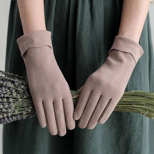 Warm gloves female N0502 students in autumn and winter cold-proof driving touch screen students all-match cute l15