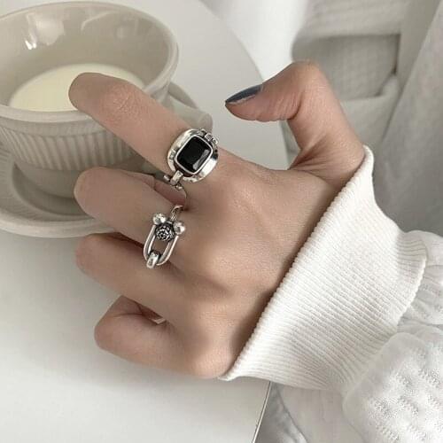 Hip Hop Rock Retro Horseshoe U-Shaped Opening Index Finger Ring Women Fashion Ring Ins Trendy Holiday Party Jewelry Gifts Ring
