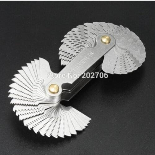 Screw Gauge set Thread Pitch Gage 52 blades 60 degree metric 55 degree Whit Worth Lock device