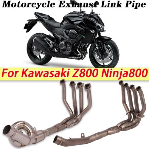 Motorcycle Full System Exhaust Muffler Modified Front Middle Link Pipe Slip on For KAWASAKI Z800 Ninja800 Escape Moto Mid Tube