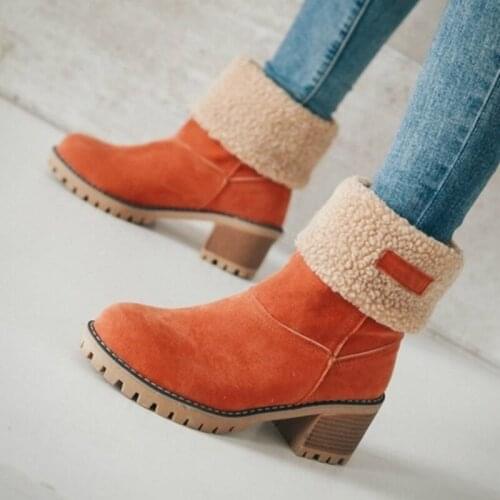 Womens Boots Winter 2021 Snow Womens Shoes Suede Warm Ankle Boots Fur Lining Platform Rubber Womens Boots
