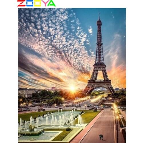 Zooya 5D Architecture Tower City Scenery Diamond Painting Mosaic Full Diamond 5D Diamond Embroidery Home Art Decoration Sp331