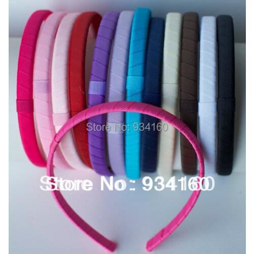 10mm (3/8'') Grosgrain Ribbon Lined Covered Headband Headwear 50pcs/lot