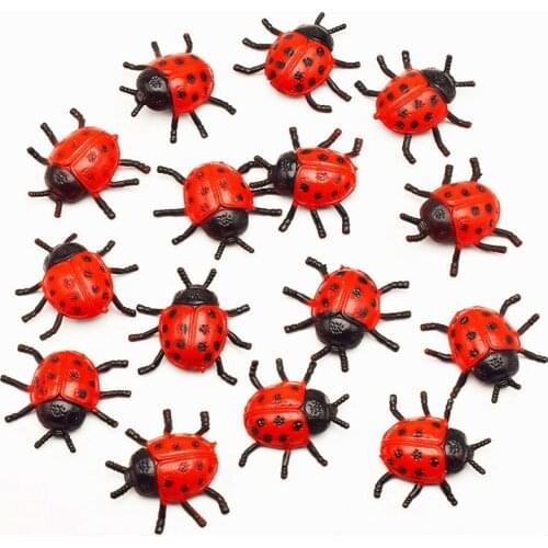 10pcs New Pattern Plastic PVC Simulation Small Insect Beetle Ladybug Model Lifelike Insect Biology Frightening Others Toys Gift