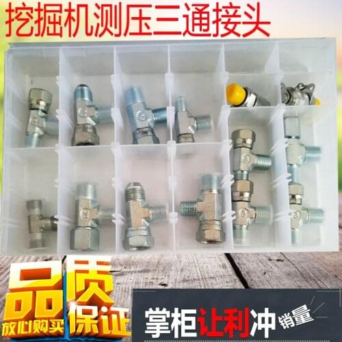 Tool Parts 15Pcs Backhoe Loader Tractors Excavators Hydraulic Meter Hose Adapter Tee Set Fit For Hitachi Komatsu Kobelco