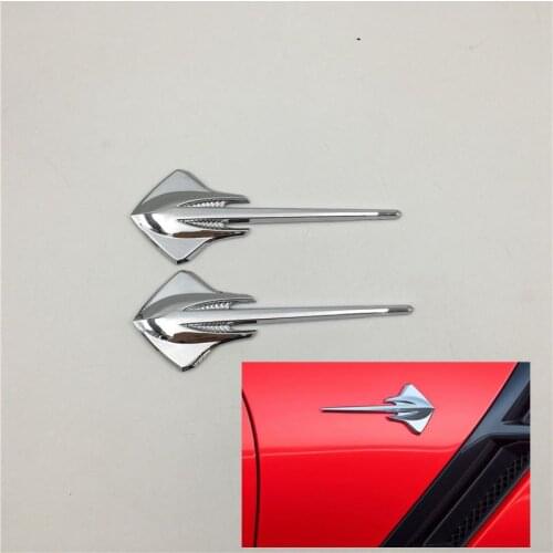 2pcs For Chevrolet C7 Corvette Stingray Mako Shark Fender Emblem