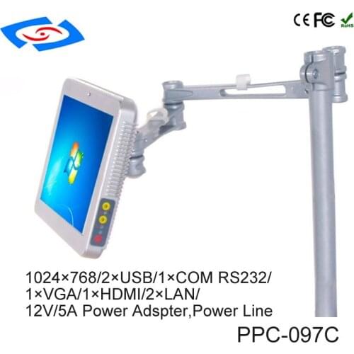 Fanless 9.7 inch Touch Screen Tablet Computer With Wide Pressure Industrial All In One Tablet PC Application Commercial