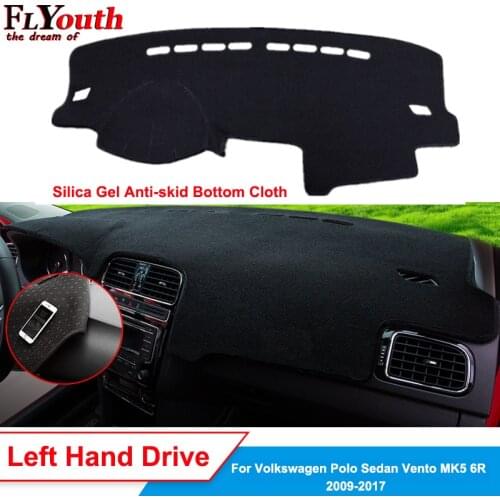 Car Dashboard Cover For Volkswagen Polo Sedan Vento MK5 6R 2009 - 2017 Silicone Non-Slip Dash Mat ANti-UV Carpet Sun Shade Pad