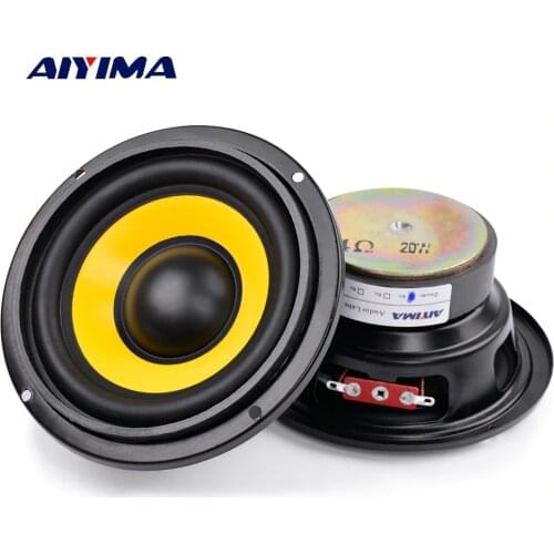 AIYIMA 2Pcs 4 inch Woofer Audio Speaker Portable Mini Stereo Speakers SubWoofer Full Range Car Horn Loudspeaker 4 Ohm /8Ohm 20W