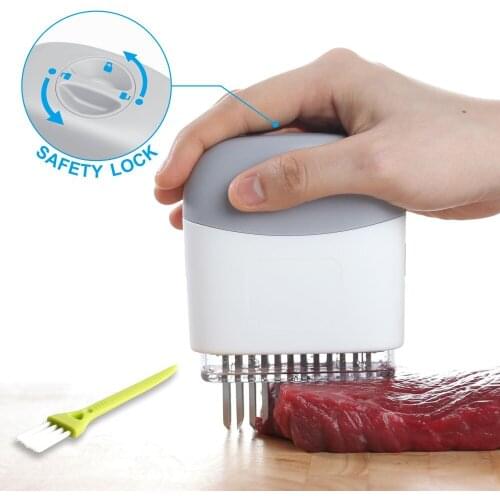 Meat Tenderizer Tool 48 Needles Stainless Steel Detachable Safety Lock Dishwasher Safe Tenderizer for Tender All Kinds Of Meat