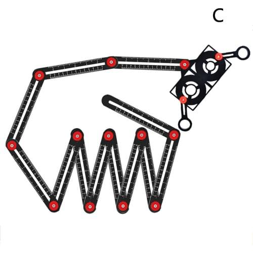 Aluminium Alloy Angle Ruler Finder Measuring Ruler 6-fold Perforated Mold Template Tool Locator Drill Guide Tile Hole