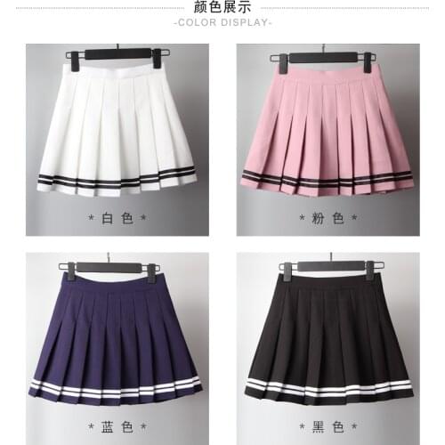 2020 women girls lolita a-line sailor skirt Large Size Preppy school uniform high waist pleated skirts Kawaii Harajuku Skirts