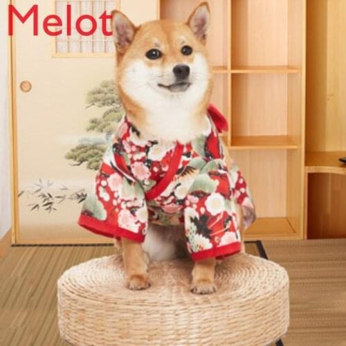 Shiba Inu Clothes Thin Spring and Summer Kimono Japanese Dog Puppy Kitty Clothes Spring and Autumn Corgi Dog Summer Sacrifice