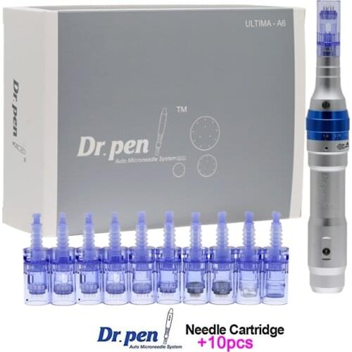 Dr.Pen Ultima A6 Professional Microneedling Pen Electric Auto Wireless Derma Pen Skin Care Tool Kit with 12Pcs Cartridges