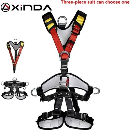 XINDA Professional Rock Climbing Harnesses Full Body Safety Belt Anti Fall Removable Gear Altitude Protection Equipment 3-piece