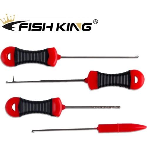 FISH KING Carp Fishing Accessories Boilie Needle Set Kit Tool Stainless Baiting Drill Stringer Needle Fishing Tool