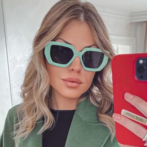 Unique Retro Brand Cat Eye Sunglasses Women Men Trendy Square Sun Glasses Female Fashion Matching Pink Green Shades Oculos UV400