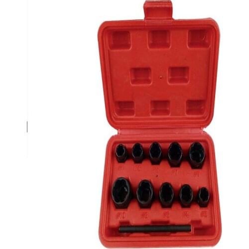 Locking Wheel Nut Removers 11pc Nut Bolt Stud Extractor Twist Socket Set