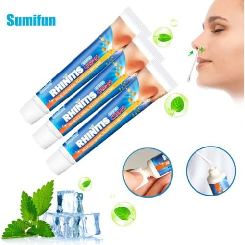 Sumifun Rhinitis Sinusitis Cream Nasal Refresh Ointment Nose Itch Treat Nasal Congestion Antipruritic Cream Medical Plaster 3Pc