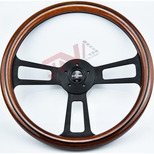 17inch 455mm Universal Drifting Steering Wheel Black Aluminum Spoke Racing Sport Steering Wheel