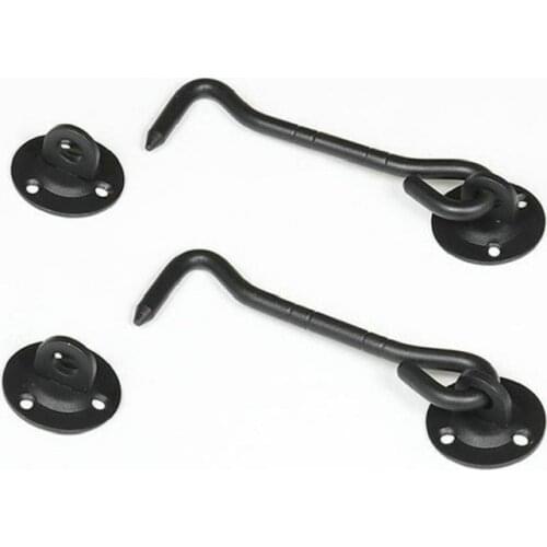 Vintage Door/Window Hook Black Stainless Steel Cabinet Window Buckle Household Simple Door Hooks Preservative Strong Durable