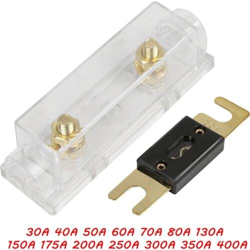 X Autohaux Car Auto ANL Fuse Holder 0 4 8 10 Gauge with 30 40 50 60 70 80 130 150 175 200 250 300 350 400 Amp ANL Fuses For Cars