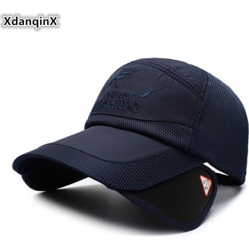 XdanqinX 2019 NEW Womens Ponytail Mesh Cap Mens Grid Breathable Baseball Caps Novelty Retractable Large Sun Visor Fishing Hat