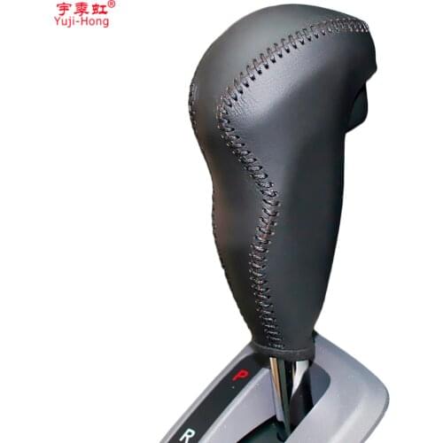 Yuji-Hong Car Gear Covers Case for Honda Civic 9 Automatic Shift Collars DIY Hand-stitched Genuine Leather Auto Gear Cover