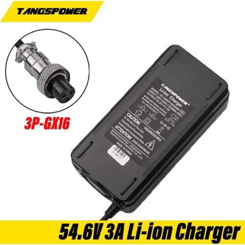 54.6V3A electric bike lithium battery charger for 48V lithium battery pack 3pin female connector XLRF XLR 3 sockets Fast deliver