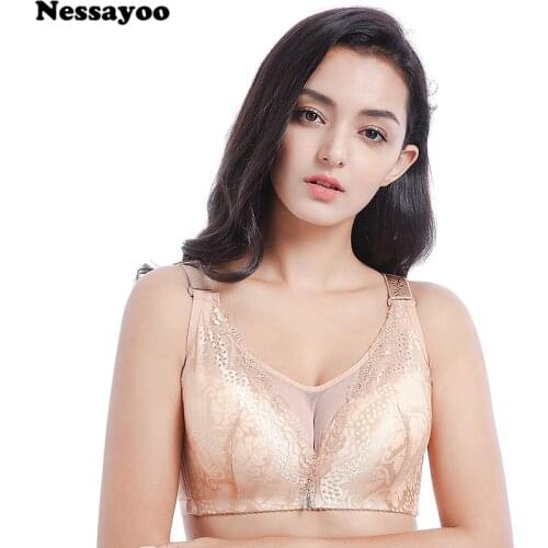 Women Floral Lace Sexy Lingerie Push Up Bras Plus Size Brassiere Soft Bralette Wire Free Breathable Bras For Women Femme 44C 44D