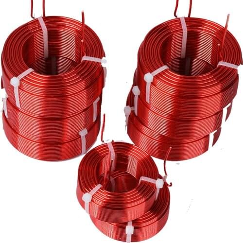 1.0mm Red Frequency Divider Hollow Inductor Copper Coil High Purity Fever 4N Oxygen-free Copper Customized Audio Accessories