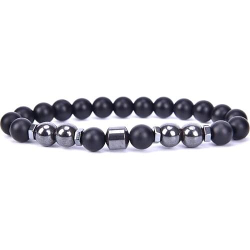 1PC Black Magnetic Charms Bracelet Beads Hematite Stone Health Care Jewelry Gift