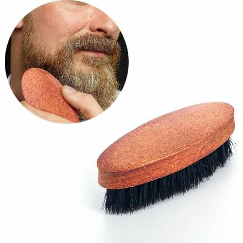 1PCS Mens Shaving Brush Portable Mini Boar Bristle Beard Brush Mustache Beard Care Engrave Logo 3.3inch