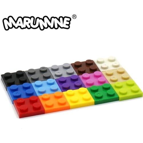 Marumine 2x2 Plate 100PCS DIY Building Blocks 3022 Baseplate Creator Toys MOC Educational Bricks Parts For Kids Learning