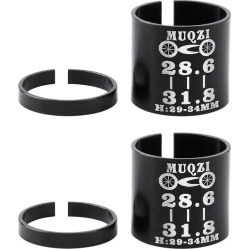 2pcs Bicycle Bike Stem Fork Shim Fork Steerer Tube Adapter 31.8mm to 28.6mm Non-slip Handlebar Shim