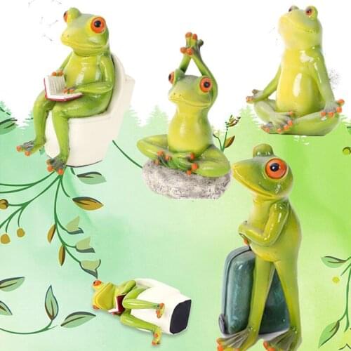2021 Sculpture Decoration Accessories Frog Decoration Travel frog Yoga Animal Decoration Bedroom Home Living Room escultura