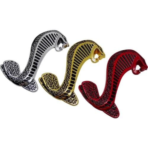 3D Metal Cobra Logo Badge for Focus 1 2 3 Mondeo Ecosport Mustang Fiesta V6 V8 GT500 350 Car Sticker Exterior Accessories Emblem