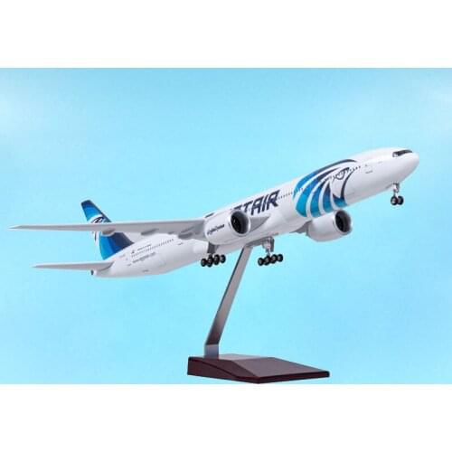 47CM Egypt Air Airline B777 Aviation Aircraft Model W Plane Adult Gift Collection Display Souvenir Standable Airplane with Wheel