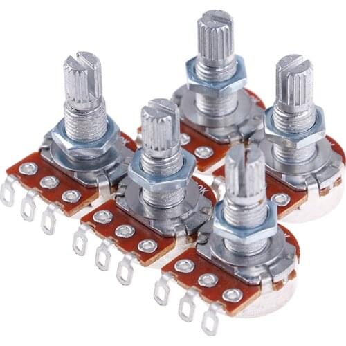 5pcs Long Split Shaft Audio Tone Volume Switch Control Guitar Potentiometers Pots A500K NEW 23mm