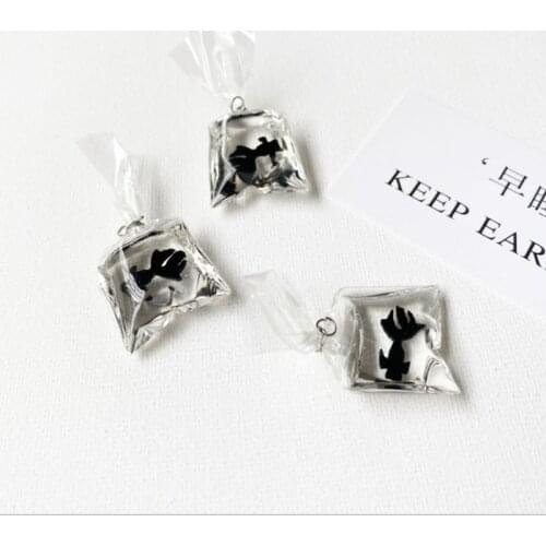 5pcs /lot 43mm*22mm resin goldfish charm fish in water bag Ornament Diy making Embellishment Crafts