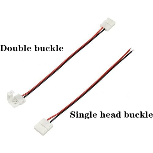 50 pcs 2Pin 8mm LED Strip double head free soldering Connector / 8mm For 5050 5630 5730 Single Color LED Strip
