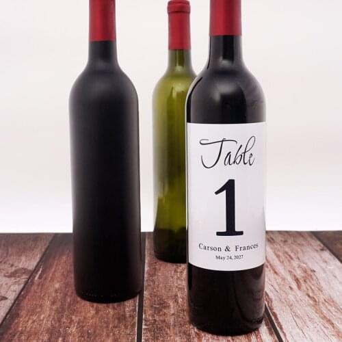 9x12.7cm Wine Wrappers Personalized Table Number Sticker Custom Newlywed Wine Bottle Labels Stickers DIY Wedding Decoration