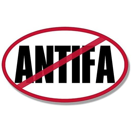 American Vinyl Oval No Antifa Sticker (Anti nutjob Liberal Protester Left)