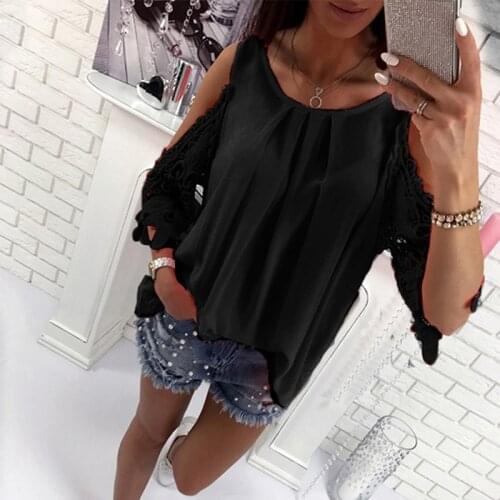 Bigsweety Ladies Blouse Fashion Womens Off Shoulder Tops Blouse Shirts Summer Hot Hollow Out Sleeve Shirt Boho Tunic Tops