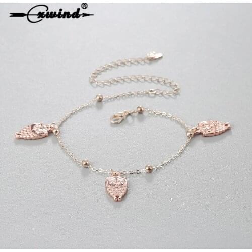 Animal Owl Charms Anklets Bracelets for Women Barefoot Sandals Leg Foot Chain Jewelry Fashion Girl Bird Dangle Ankle Bracelet