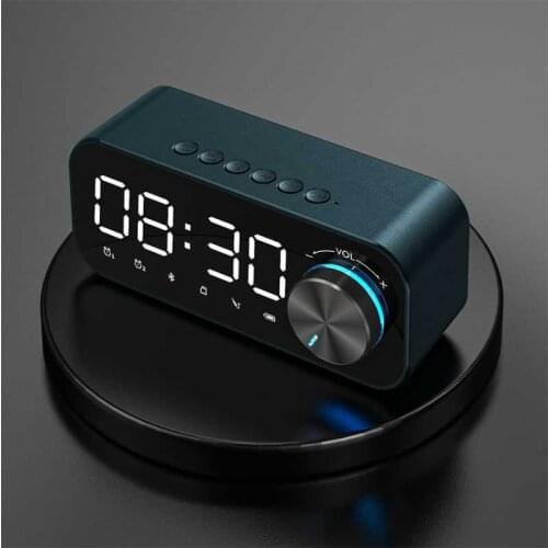 Digital Alarm Clock,Bluetooth Speaker Large LED Display Mirror Desk Alarm Clock Wireless Subwoofer Music Player