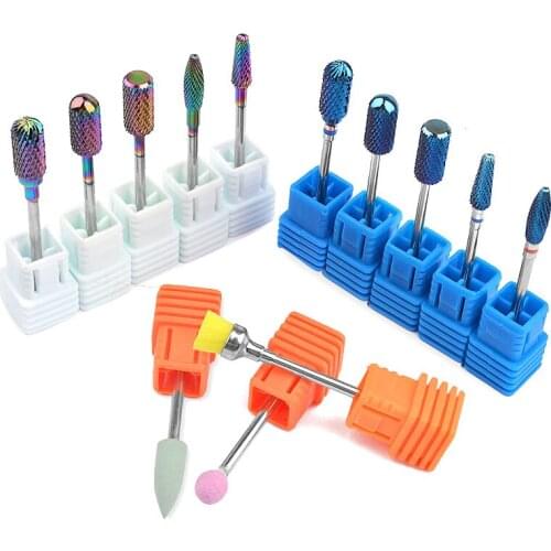 13 Tpyes Metal Rotary Burr Nail Drill Bit Cuticle Cutter Manicure Nail Files Electric Milling Grinder Machine Accessory Tools